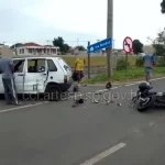 Mulher morre e quatro ficam feridos em colisão entre moto e carro na Marechal Rondon