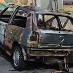 Carro com oito pessoas bate em muro e pega fogo em avenida de Garça