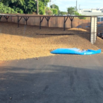 Caminhão carregado com amendoim tomba em Tupã e interdita Avenida Tamoios